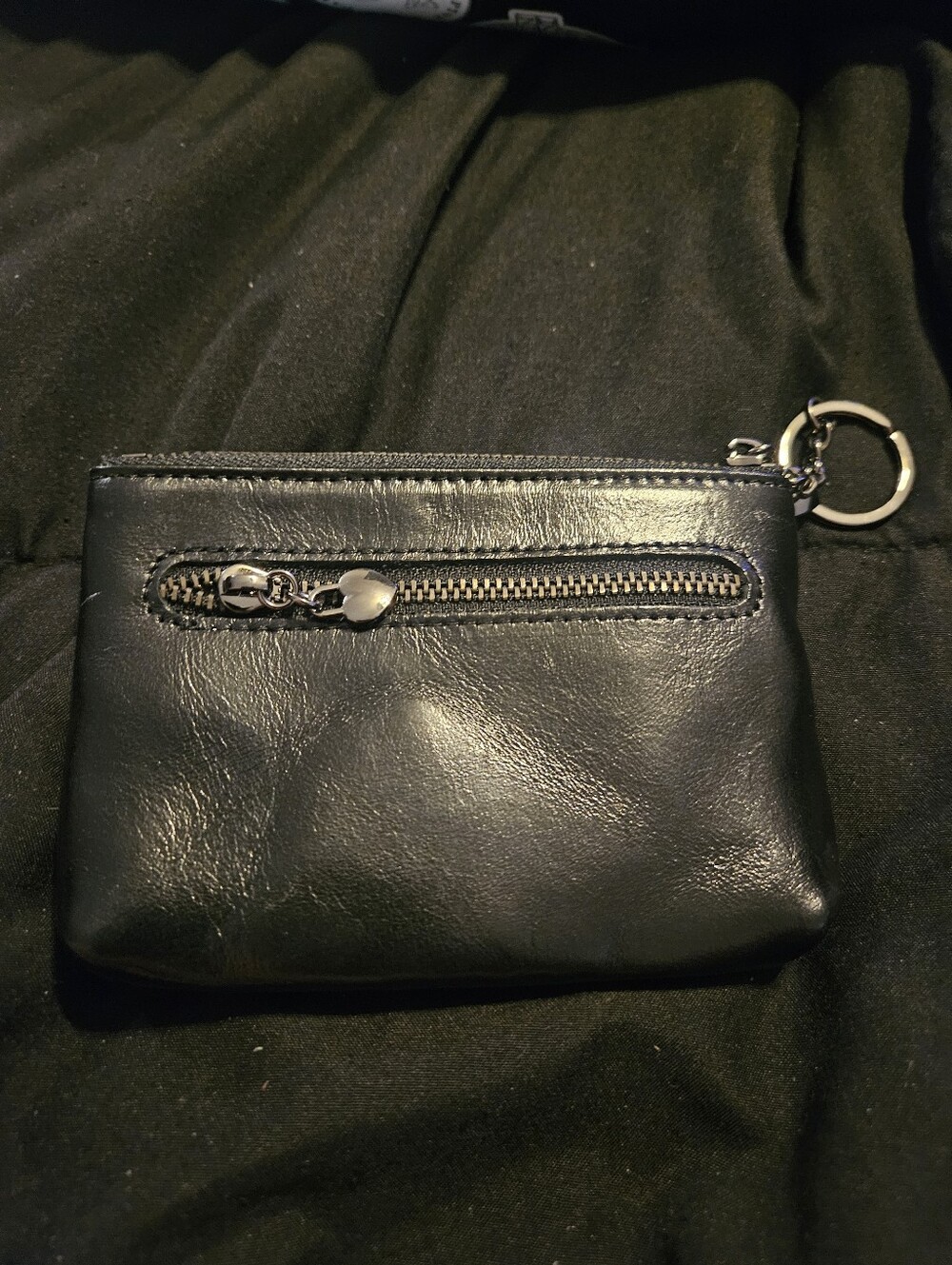 Black Izone Wallet with two zipper pouches